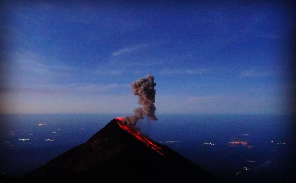 Fuego volcano from Acatenango.