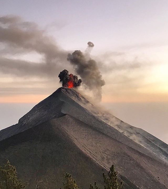 Acatenango volcano in Antigua Guatemala.